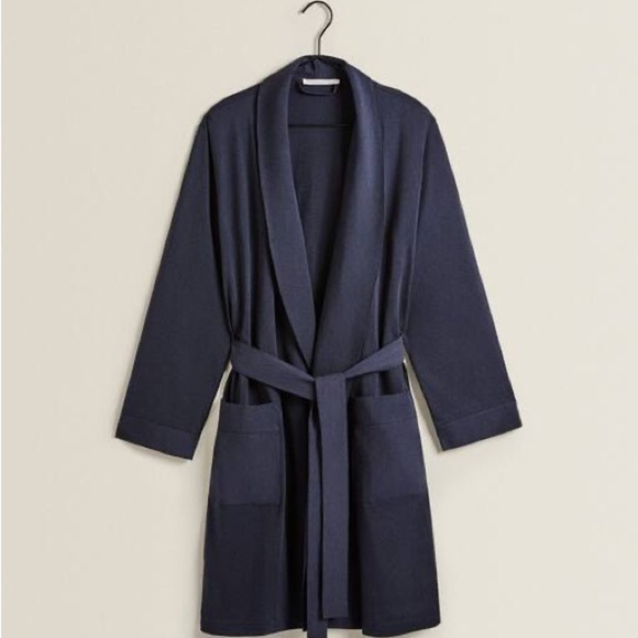 Zara Other - NWT. Zara Home Navy Blue Cotton Dressing Gown/Robe. Size M.